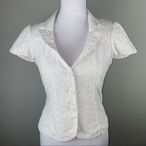 Express Short Sleeve Eyelet Blazer